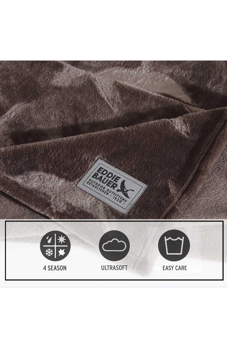 Eddie Bauer Geese Throw Blanket, Alternate, color, Dark Brown