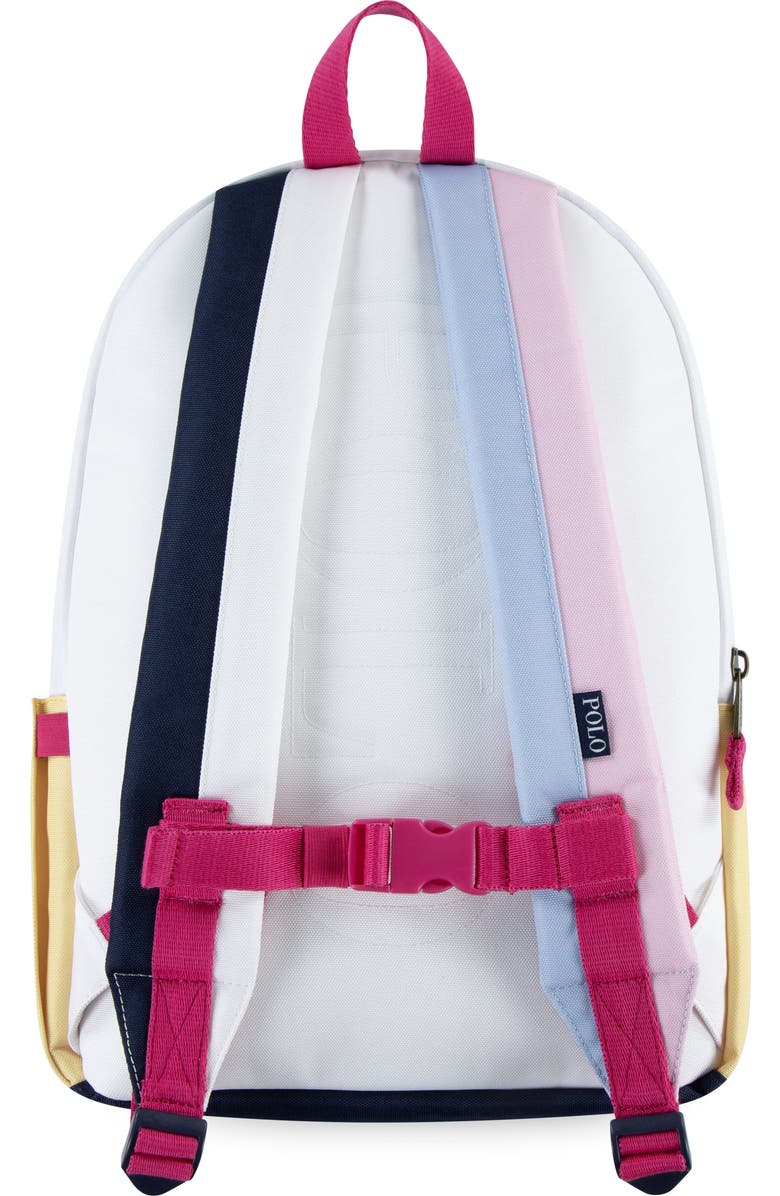Ralph Lauren Kids' Colorblock Backpack, Alternate, color, White / Multi