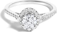 Haus of Brilliance 14K White Gold 1.00 Cttw Lab-Grown Diamond Oval Shaped Halo Engagement Ring