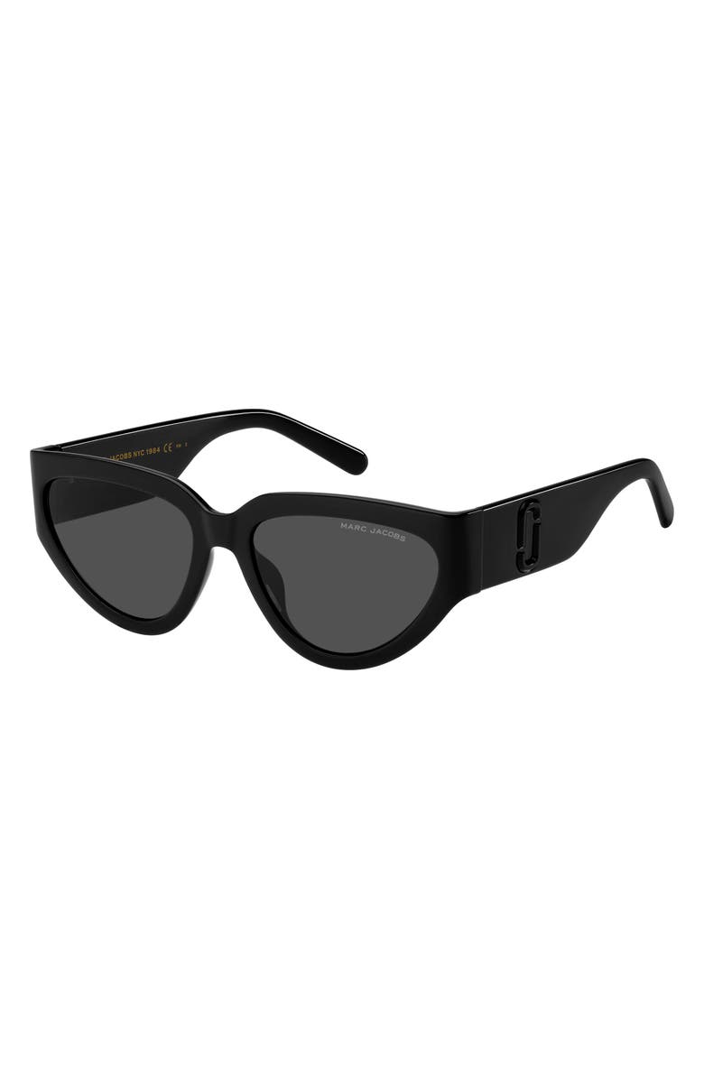 Marc Jacobs 57mm Cat Eye Sunglasses, Alternate, color, Black/ Grey