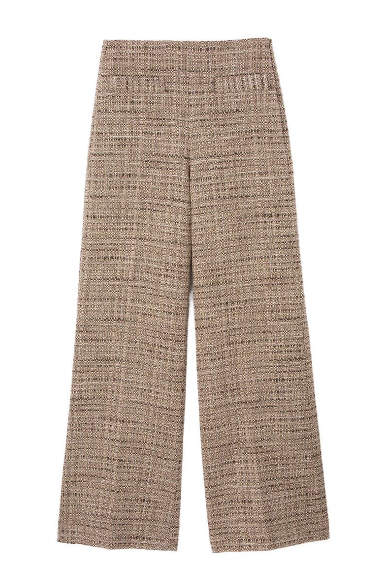 SANDRO Decorative tweed trousers, Alternate, color, Brown