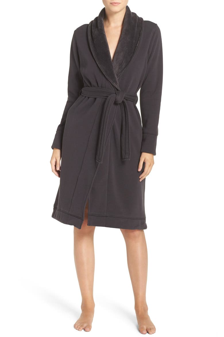 Duffield Double Knit Robe, Main, color, CHARCOAL