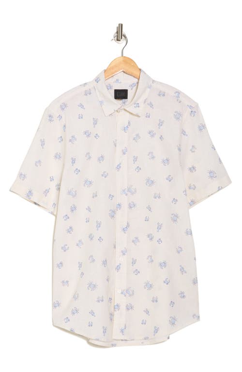 14th & Union Short Sleeve Linen & Cotton Button-up Shirt