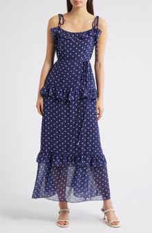 Julia Jordan Polka Dot Tiered Maxi Dress