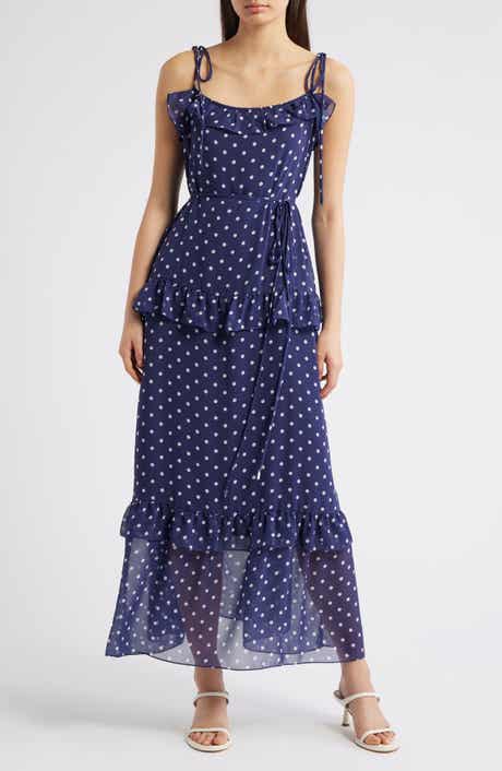 Julia Jordan Polka Dot Tiered Maxi Dress