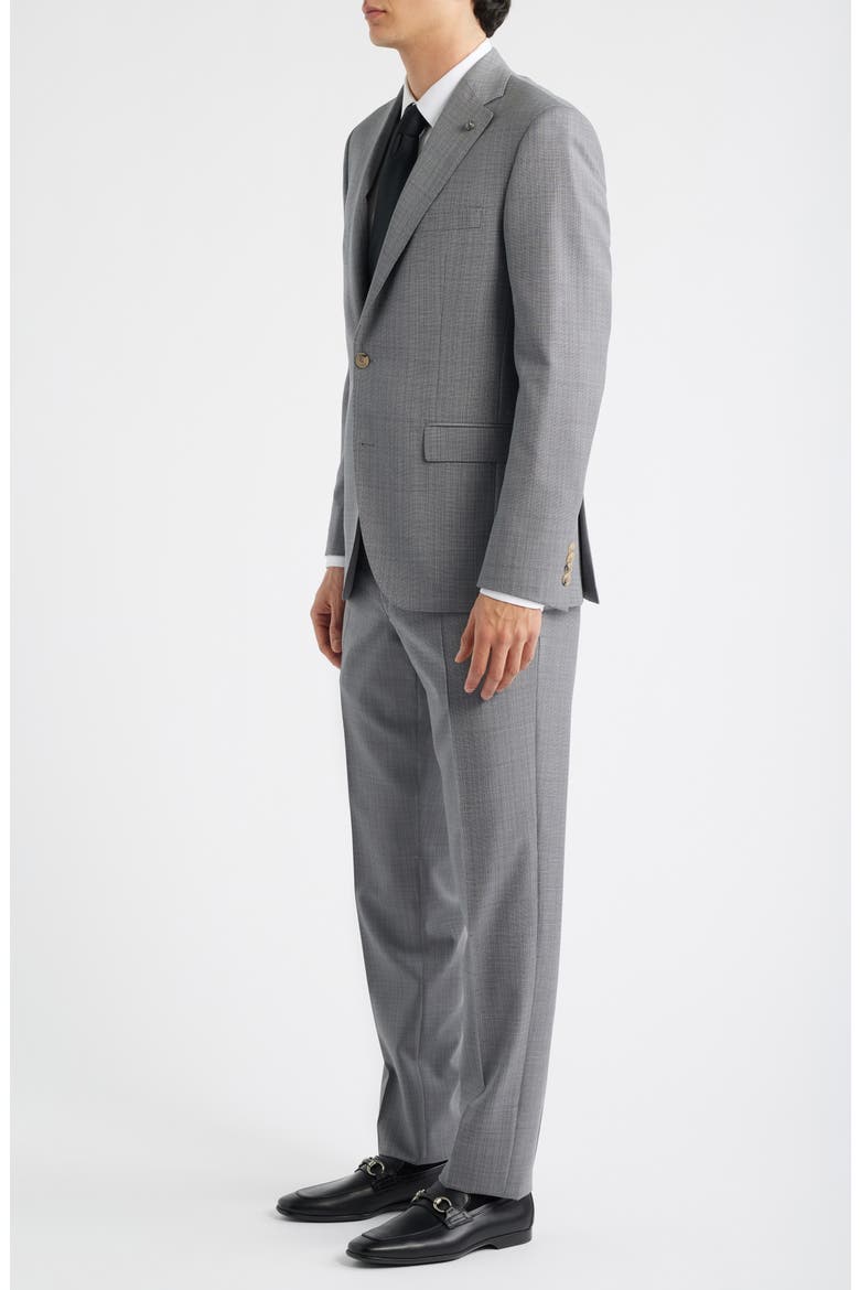 Exprit Dark Light Grey Mélange Wool Suit, Alternate, color, GREY