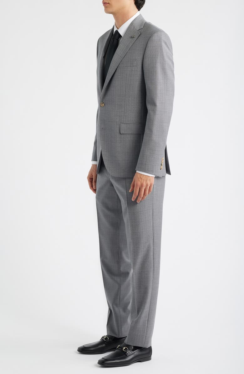 Jack Victor Exprit Dark Light Grey Mélange Wool Suit, Alternate, color, Grey