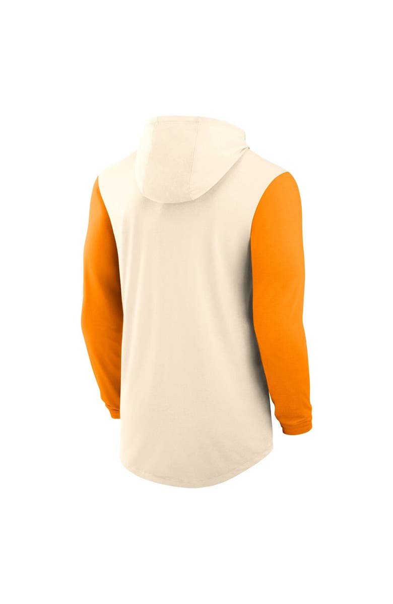 Nike Men's Nike Natural/Tennessee Orange Tennessee Volunteers Legacy Color-Block Tri-Blend Performance Long Sleeve Hoodie T-Shirt, Alternate, color, 