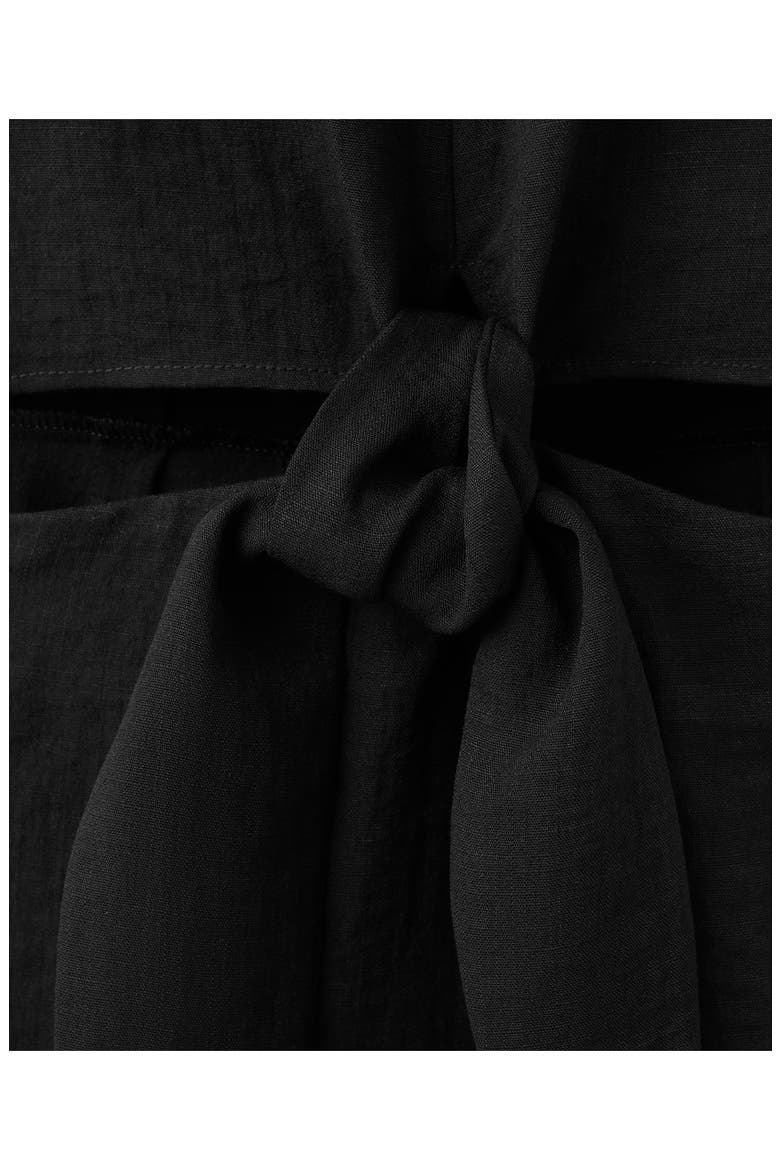 Knot Front Cut Out Jumpsuit, Alternate, color, BLACK
