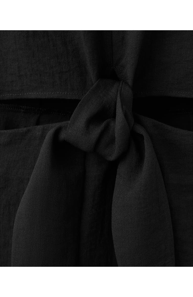 MANGO Knot Front Cut Out Jumpsuit, Alternate, color, Black