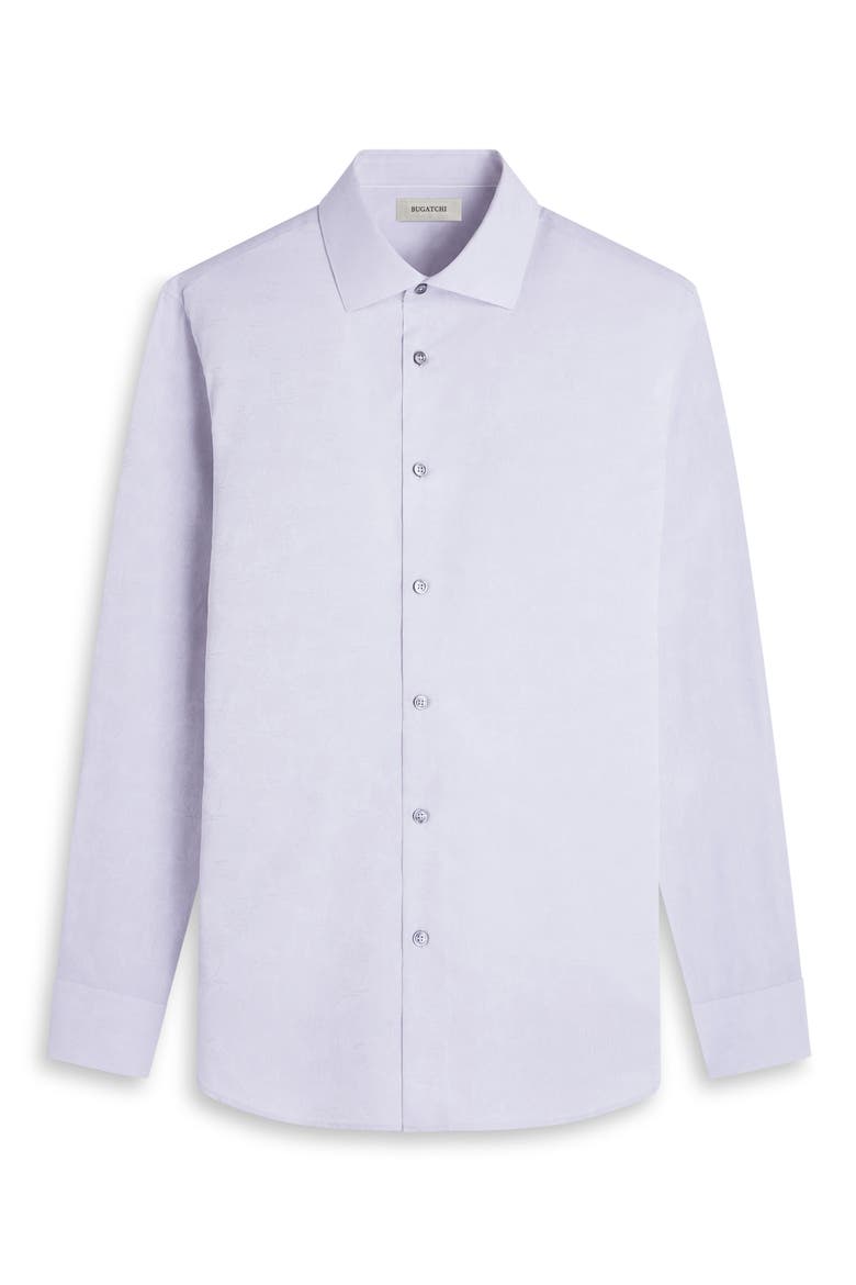 Axel Floral Jacquard Shaped Fit Button-Up Shirt, Alternate, color, PLATINUM