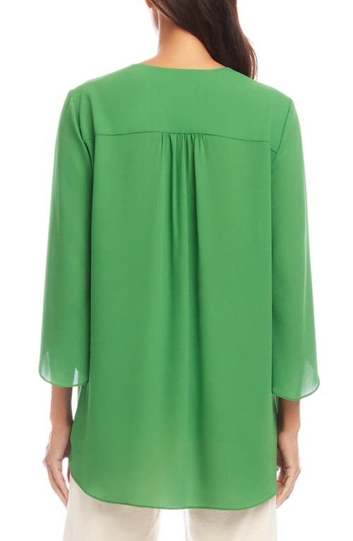Karen Kane Plus Size Bracelet Sleeve Asymmetric Top In Green