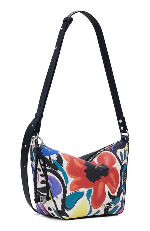 Desigual Floral Canvas Crossbody Bag In Multi