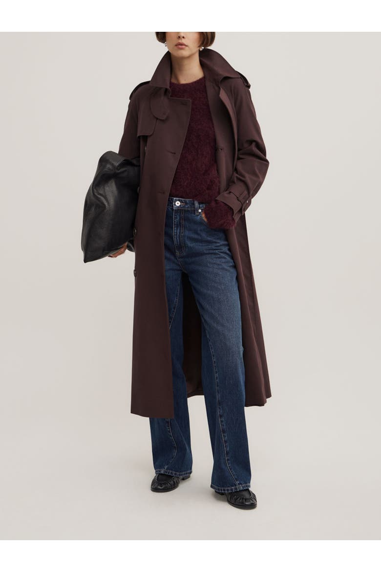 Fluffy Crew Knit Sweater, Alternate, color, Aubergine