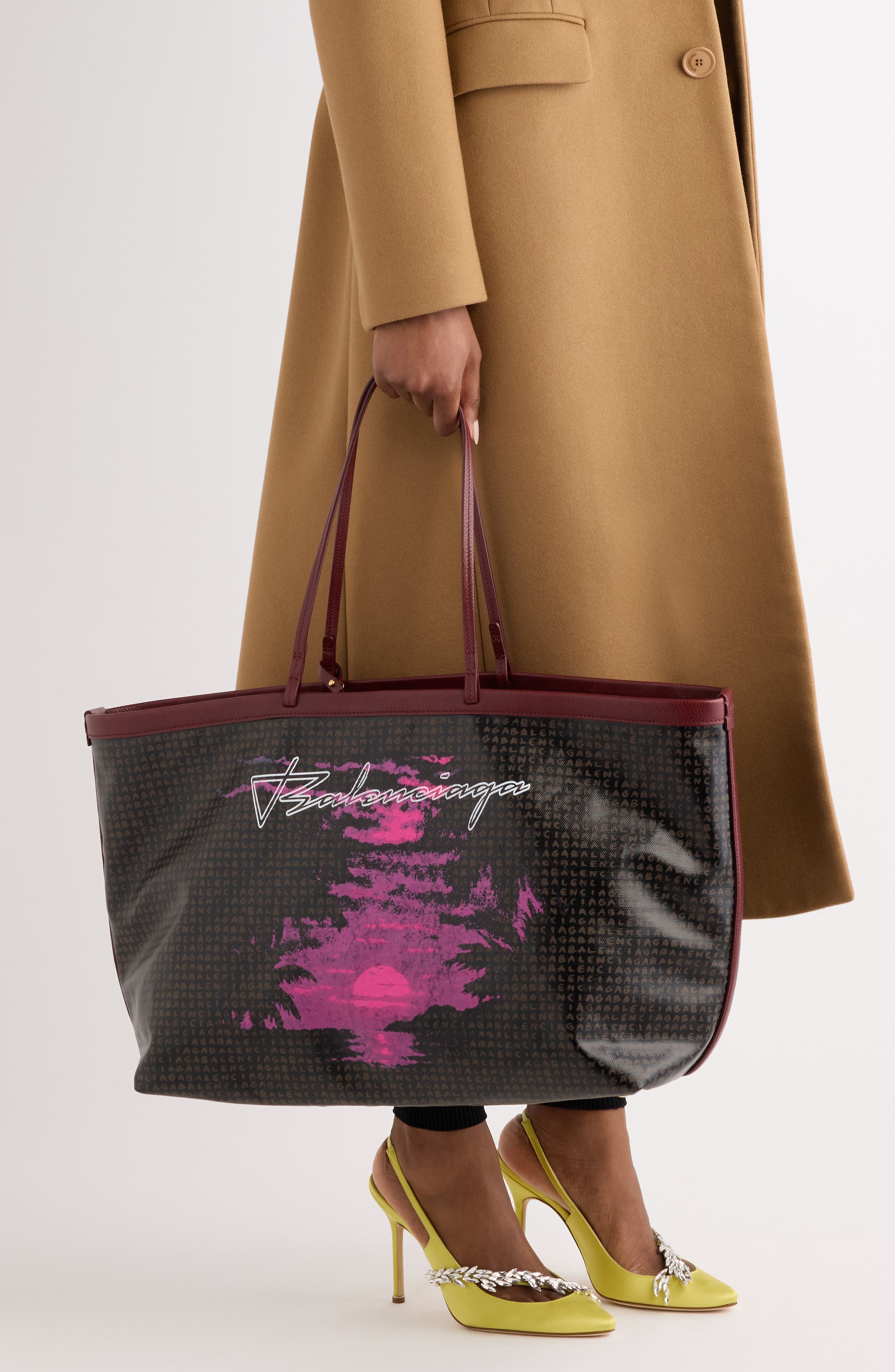 Medium Snob Coated Canvas Tote, Alternate, color, 6092 AMARANTH