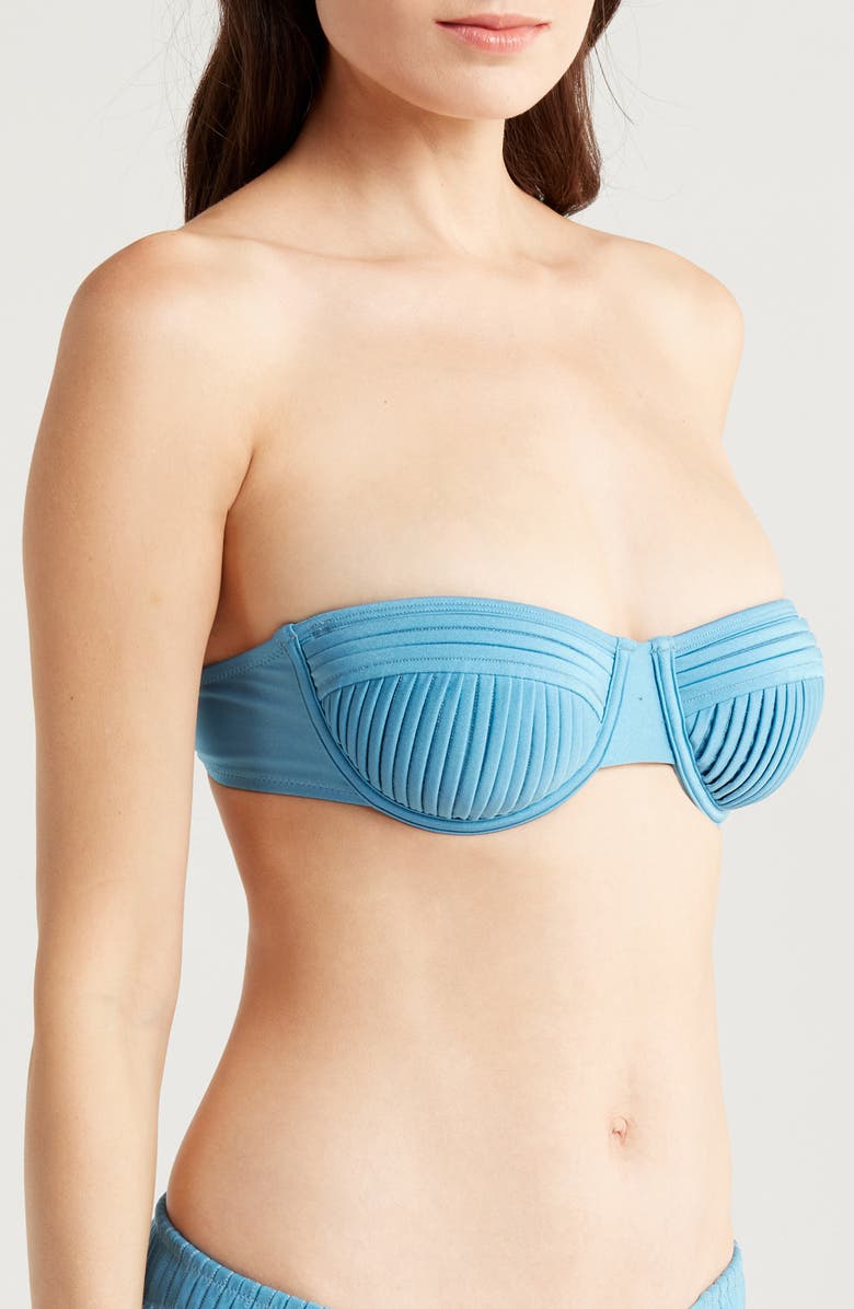 Solid & Striped Solene Pleated Underwire Bikini Top, Alternate, color, French Blue