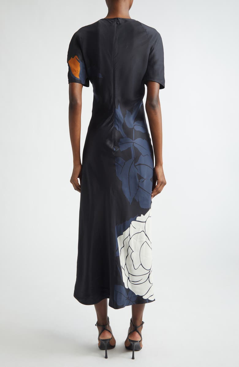 Victoria Beckham Floral Print Split Hem Midi Dress, Alternate, color, 