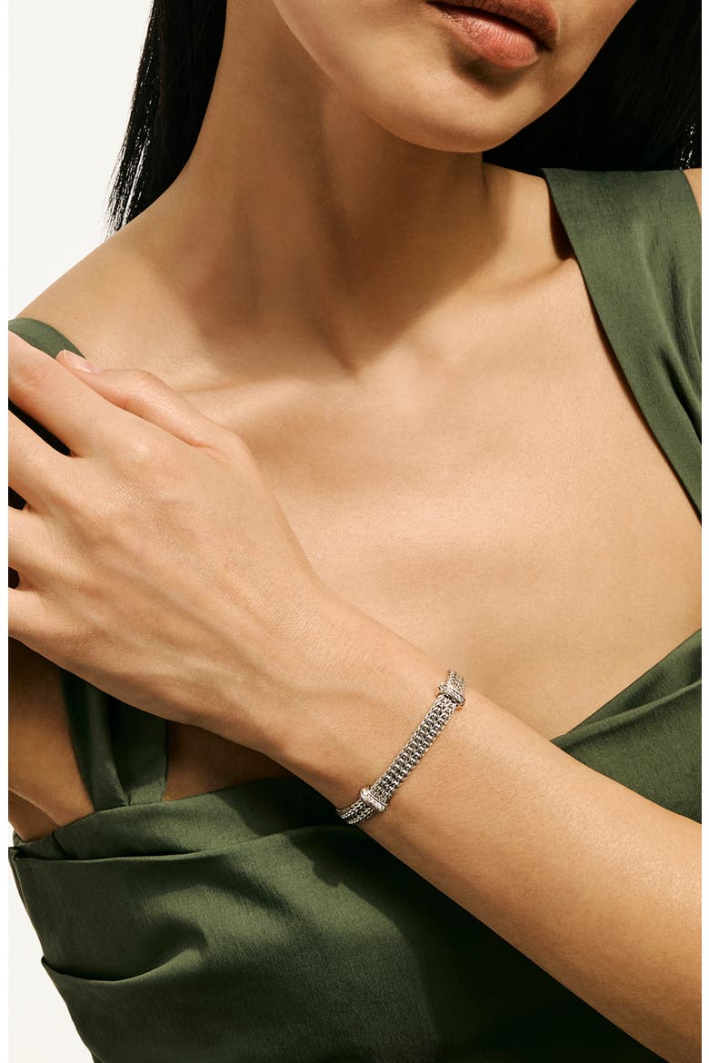 Icon Link Diamond Station Bracelet, Alternate, color, SILVER