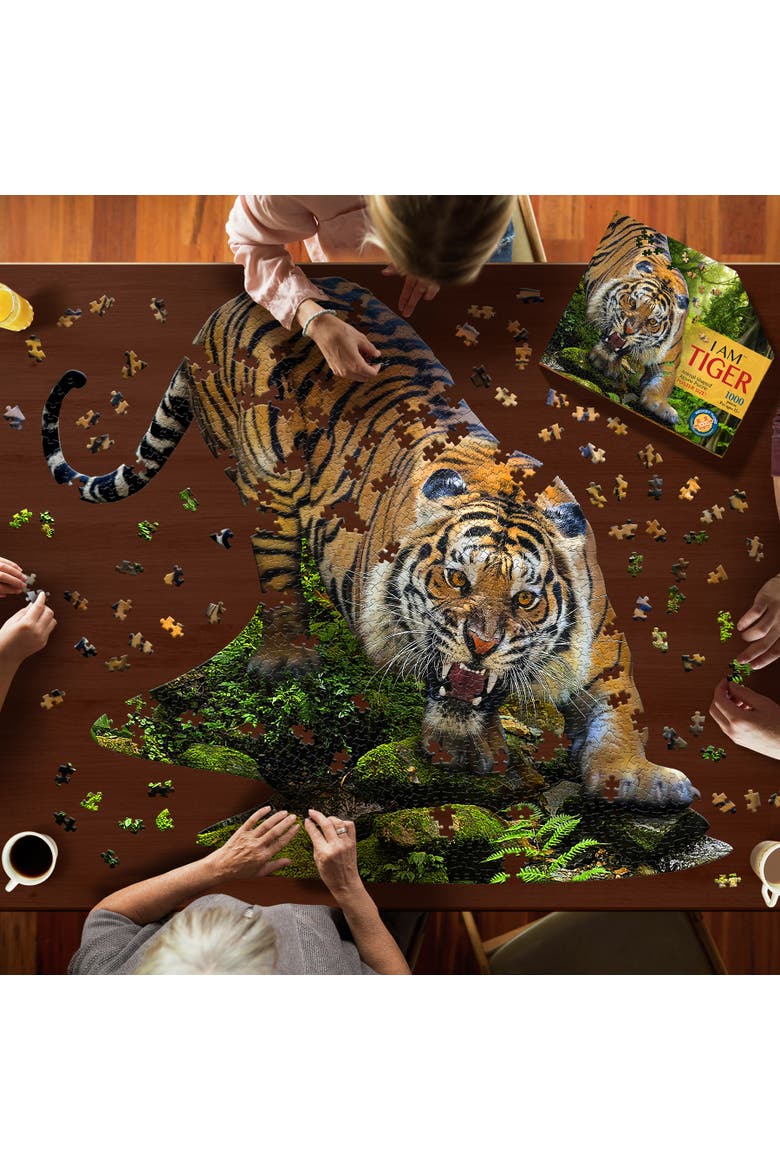 I Am Tiger 1000 Piece Animal Shaped Jigsaw Puzzle, Alternate, color, Multicolored
