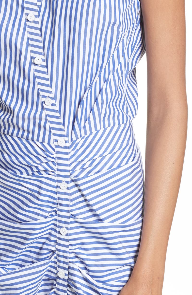 Veronica Beard Ruched Stripe Shirtdress, Alternate, color,
