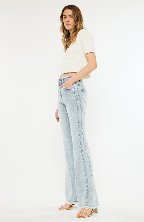 Kancan Kara High Rise Flare Jeans In Blue