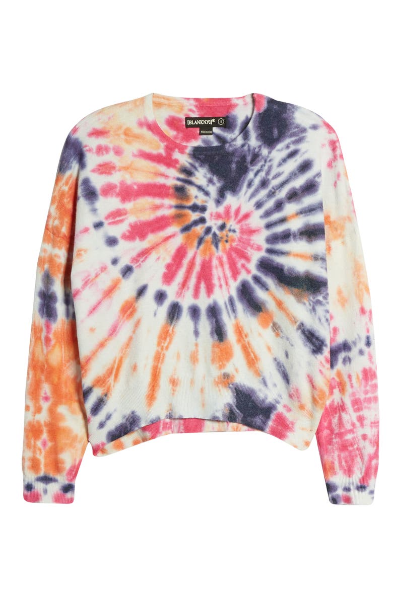 BLANKNYC Rainbow Tie Dye Crop Sweater, Alternate, color,