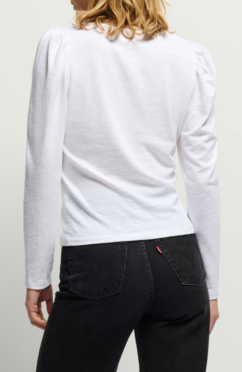 Nation Ltd Sannia Scoop Neck Cotton Henley In Optic White