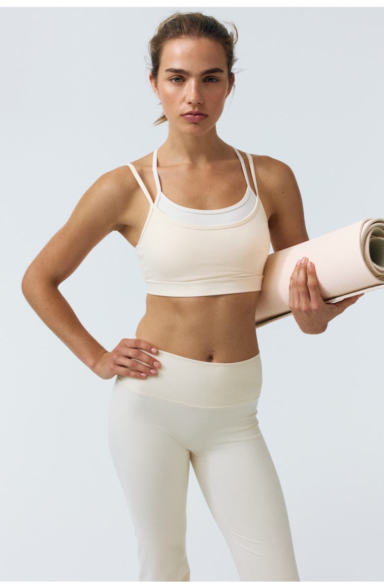 H&M Sports bra with softmove, Main, color, Butter Yellow