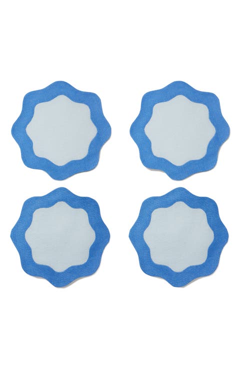 Ondulato Set of 6 Linen Cocktail Napkins