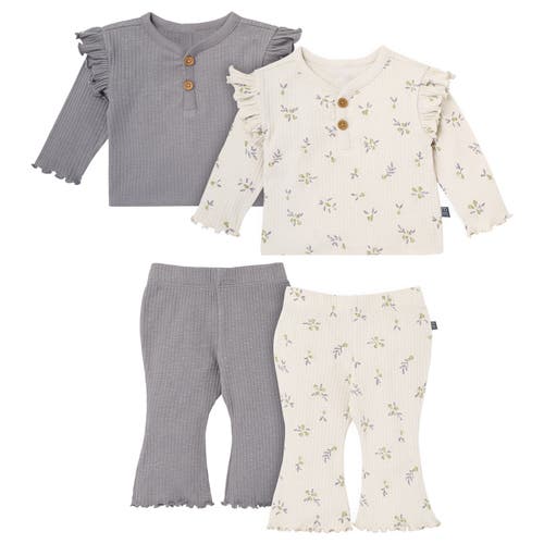 Modern Moments™ by Gerber Henley Ruffle Tops with Pants Set in Gray at Nordstrom, Size 6-9M