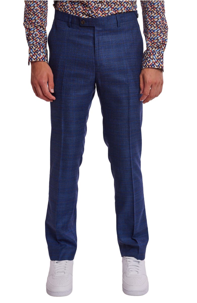 PAISLEY & GRAY Downing Slim Flat Front Windowpane Dress Pants, Main, color,