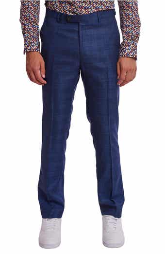 Downing Slim Flat Front Windowpane Dress Pants