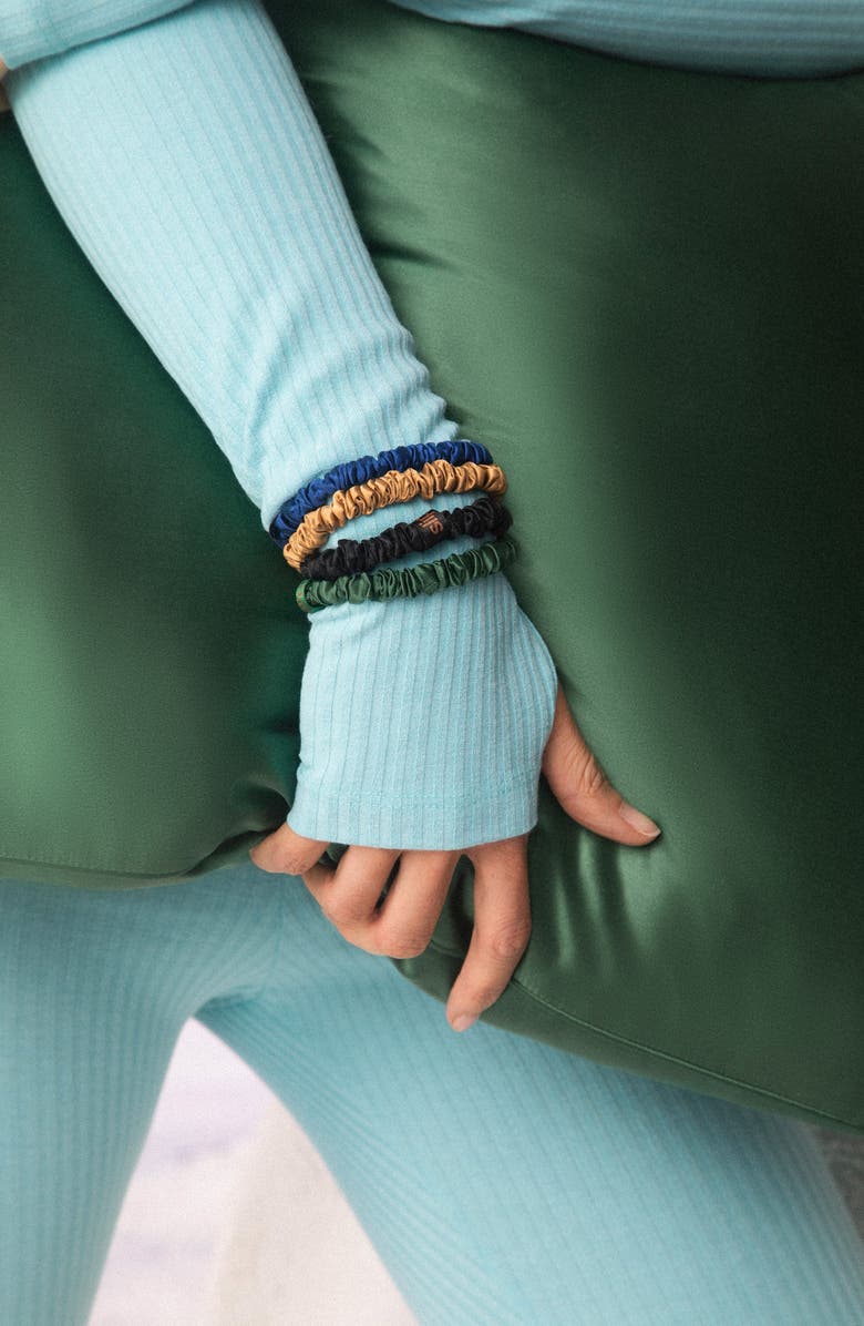 slip 4-Pack Pure Silk Skinny Scrunchies Ornament, Alternate, color, Paige