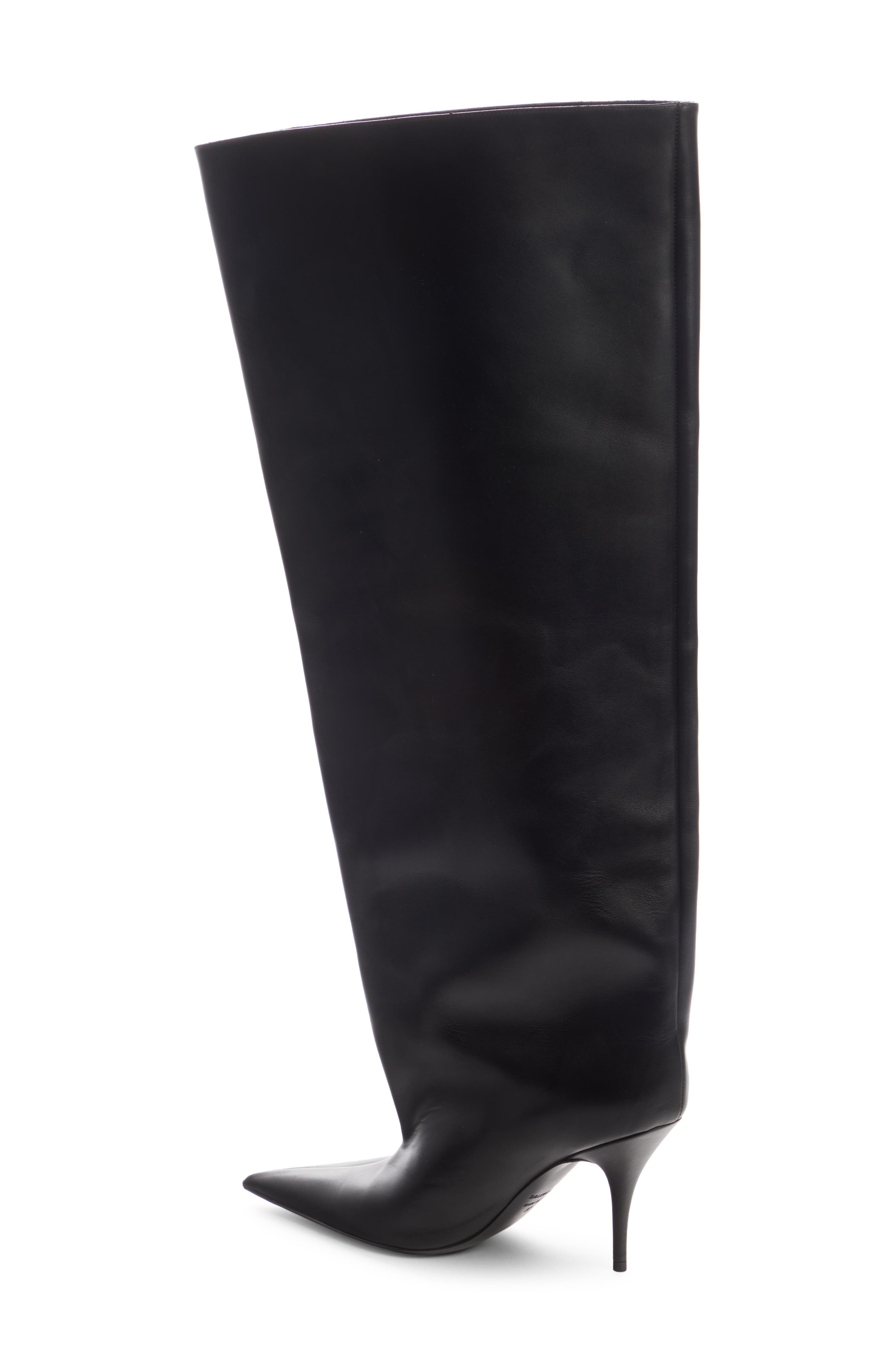Balenciaga Waders Wide Shaft Pointed Toe Boot, Alternate, color, 