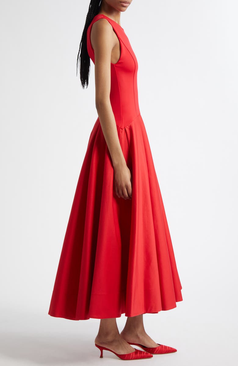 Alice + Olivia Adley Sleeveless Drop Waist Maxi Dress, Alternate, color, Bright Ruby