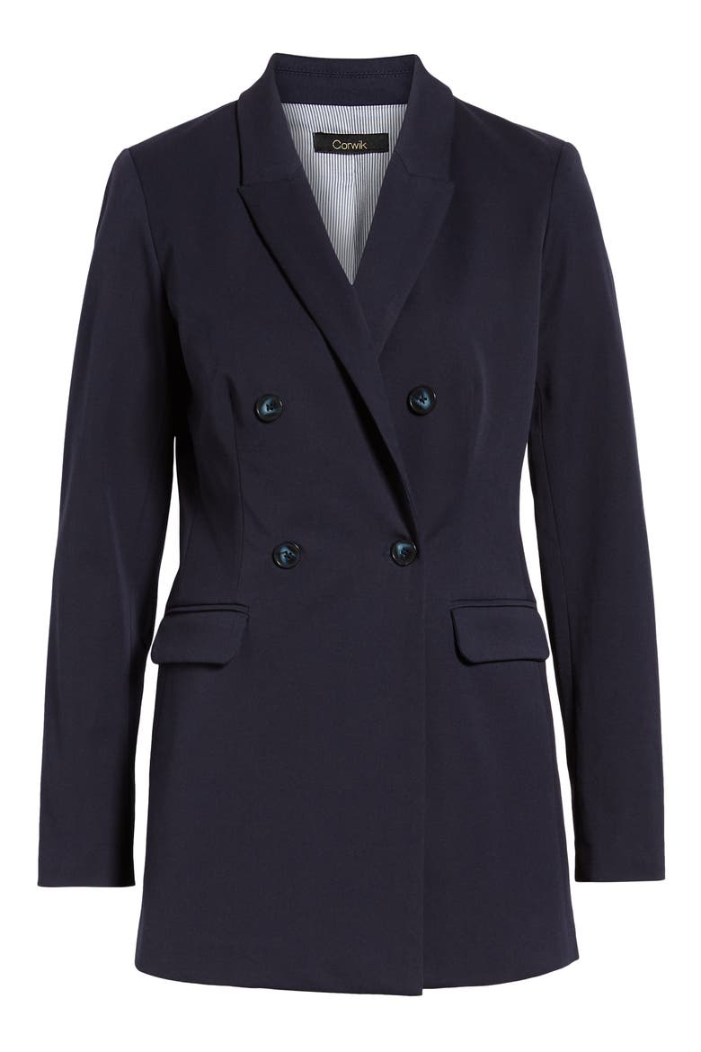 Double Breasted Blazer, Alternate, color, NAVY NIGHT