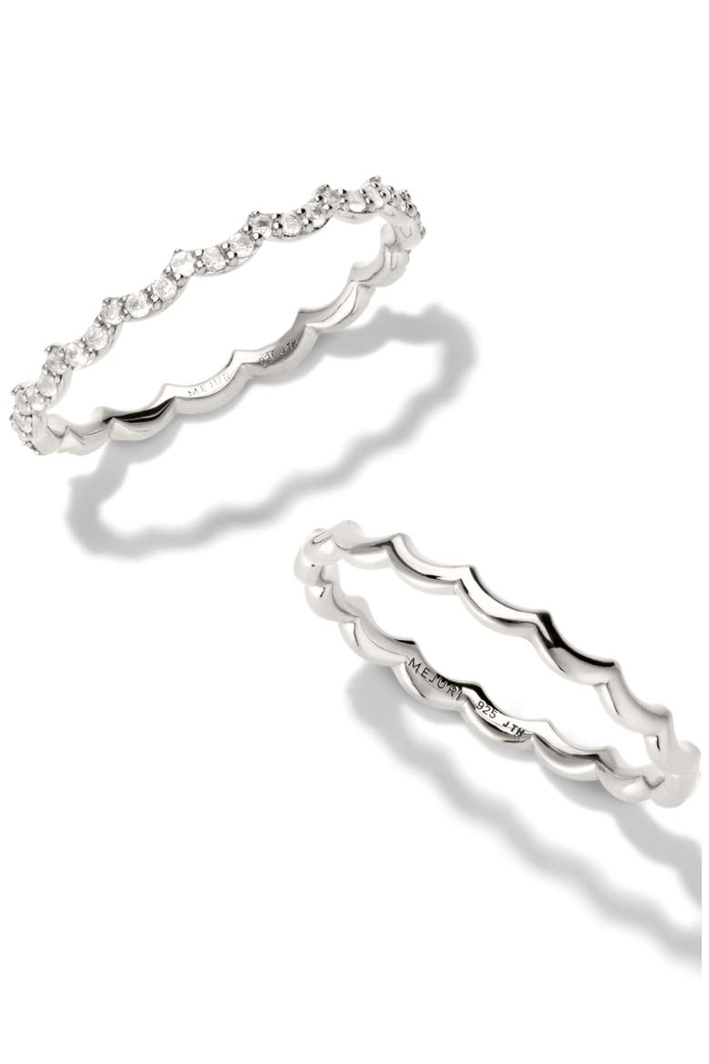 Slim Charlotte Stacker Set, Alternate, color, Sterling Silver