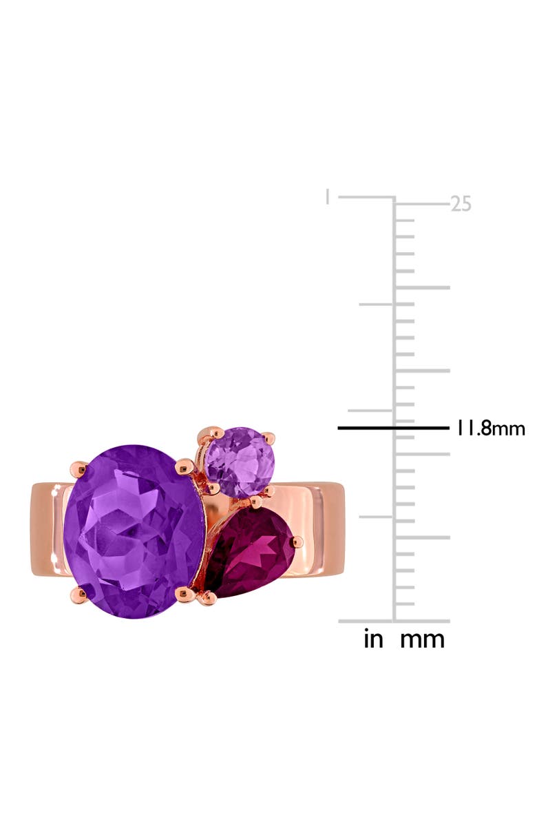 Julianna B. Gemstone Multi-Shape 3-Stone Ring Sterling Silver, Alternate, color, Amethyst/Rose-Plated