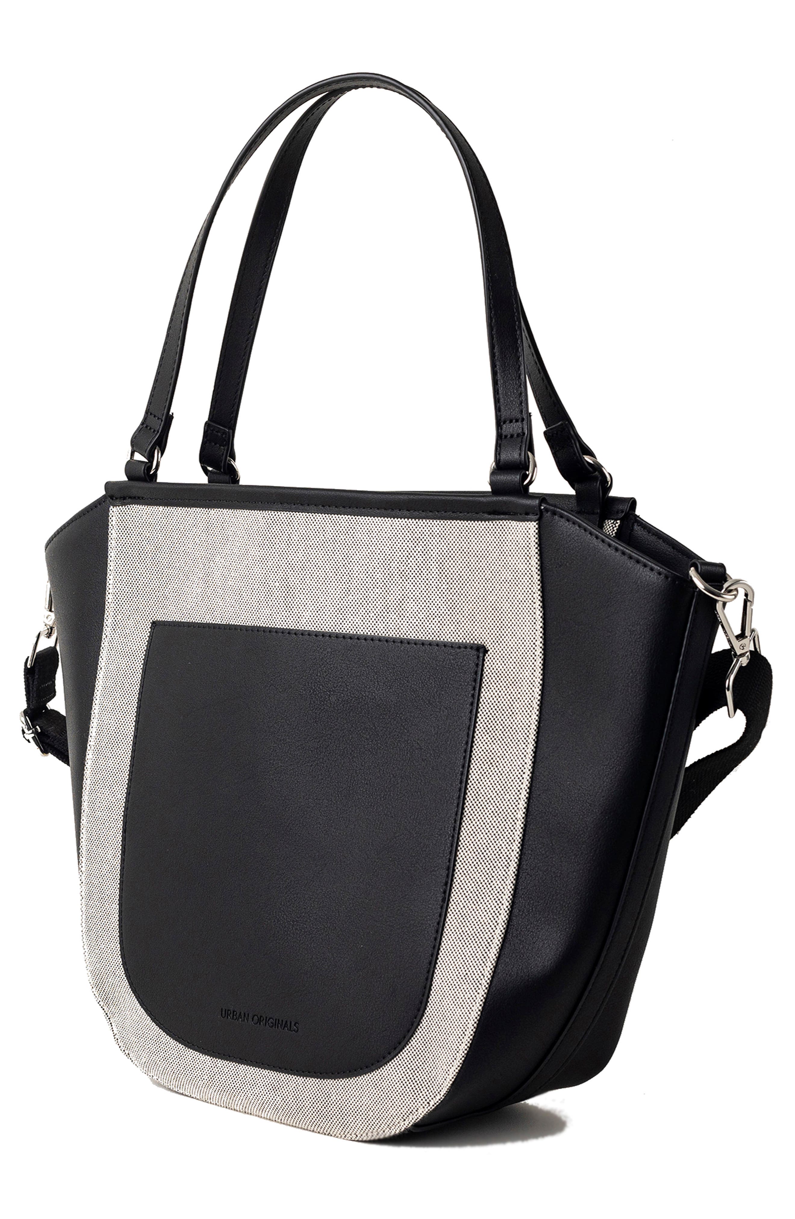 Urban Originals Harland Two Tone Tote Bag, Alternate, color, Black