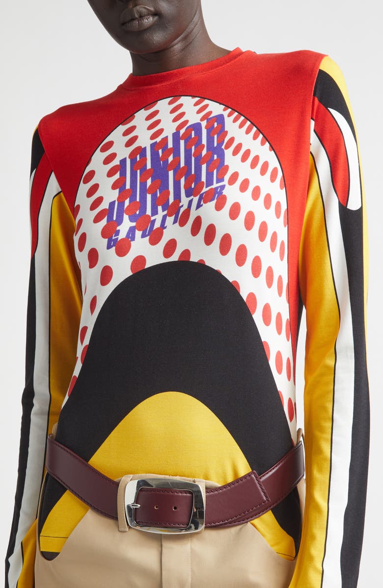 Jean Paul Gaultier Junior Body Map Print Jersey T-Shirt, Alternate, color, Black Multicolor