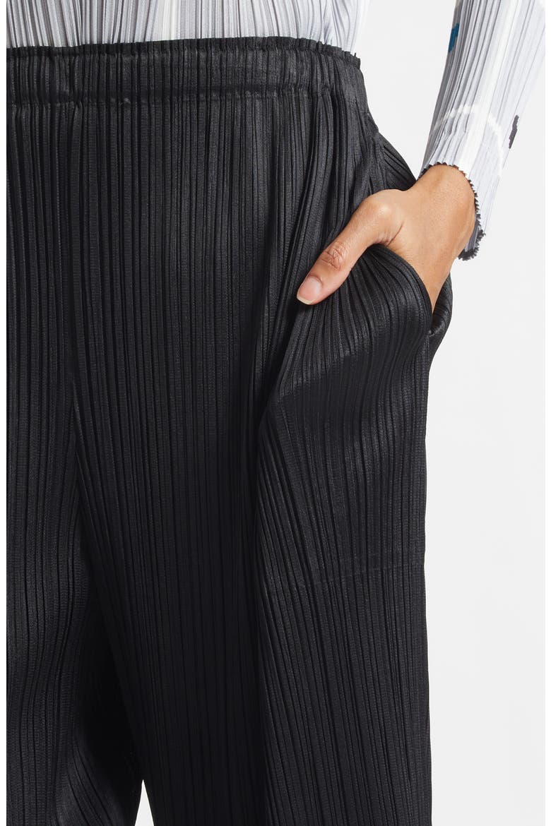 Monthly Color February Pleated Straight Leg Pants, Alternate, color, BLACK