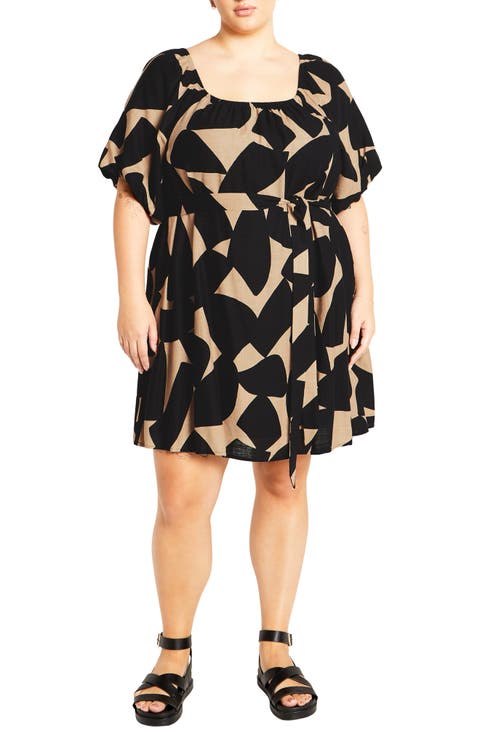 Midtown Print Minidress (Plus)