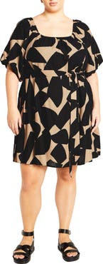 City Chic Midtown Print Minidress