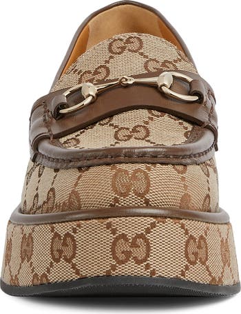Gucci Ilde GG Supreme Canvas & Leather Flatform Loafer