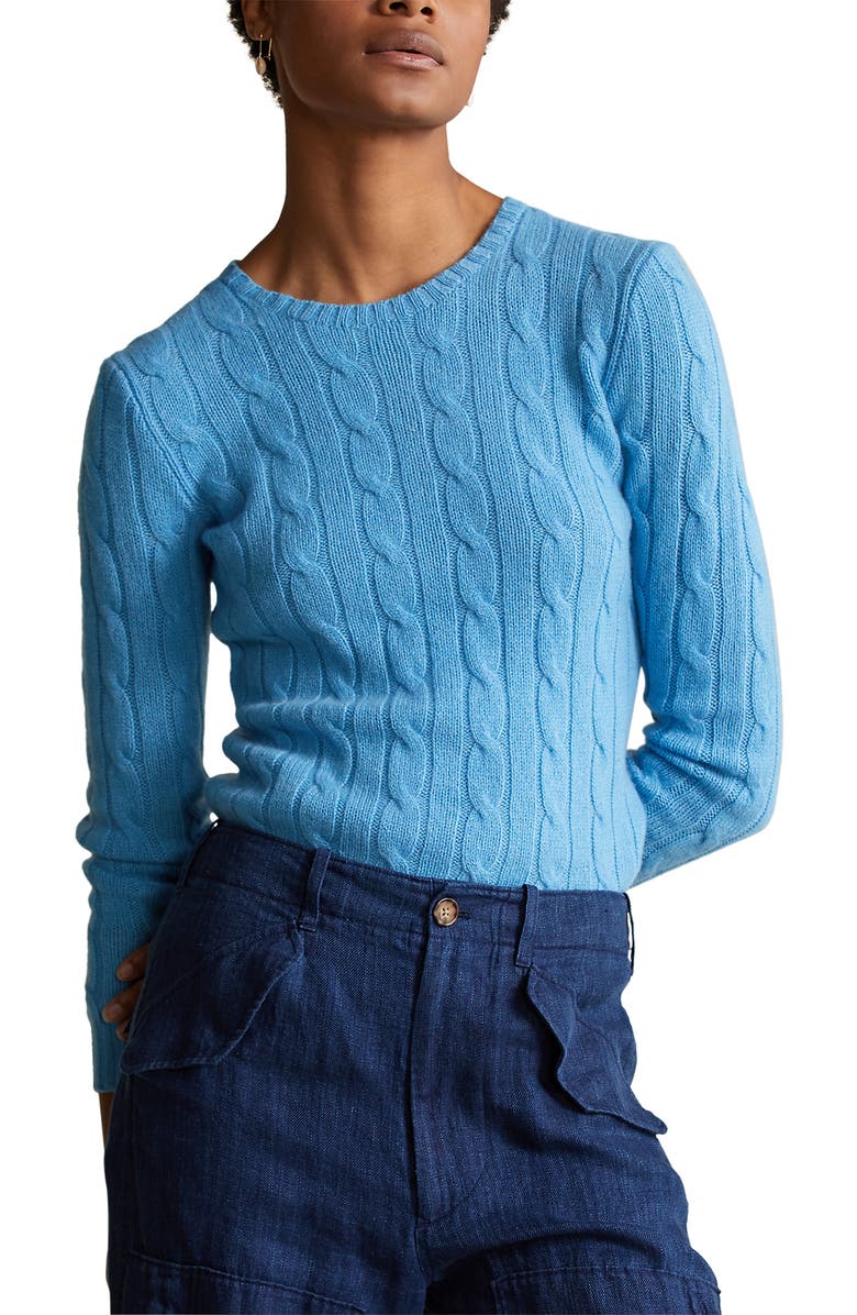 Polo Ralph Lauren Julianna Cable Knit Cashmere Sweater, Main, color, 