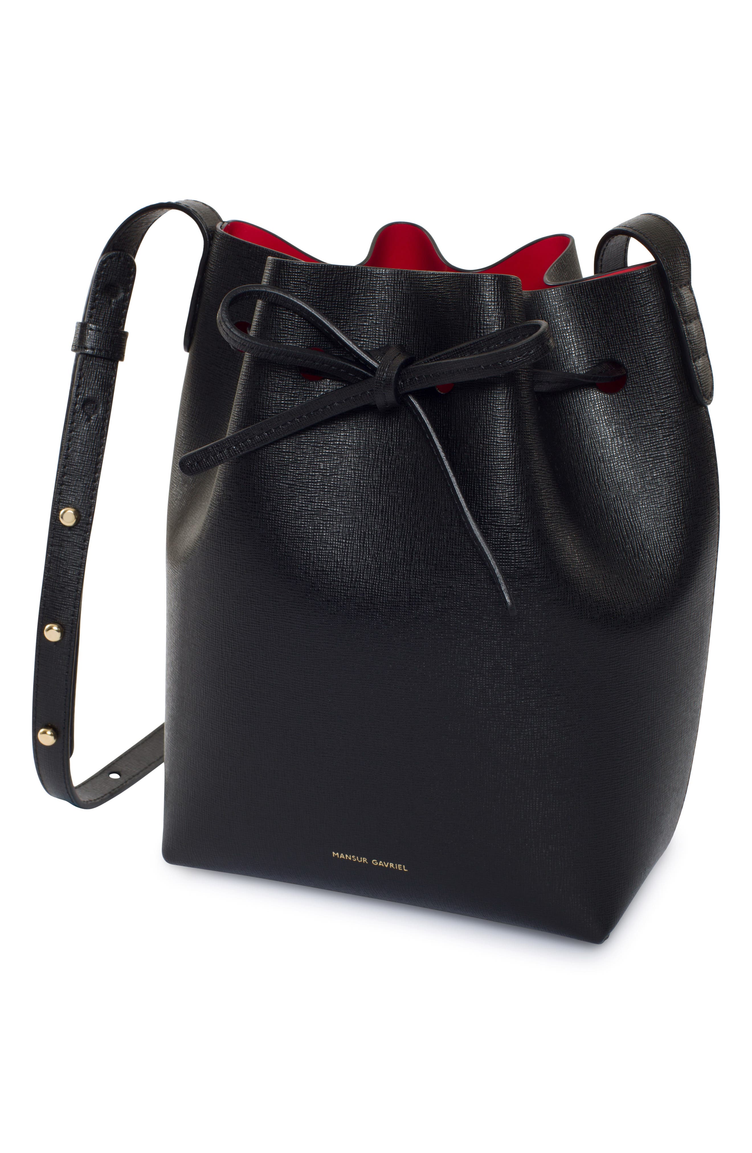 Mansur Gavriel Mini Saffiano Leather Bucket Bag, Alternate, color, 
