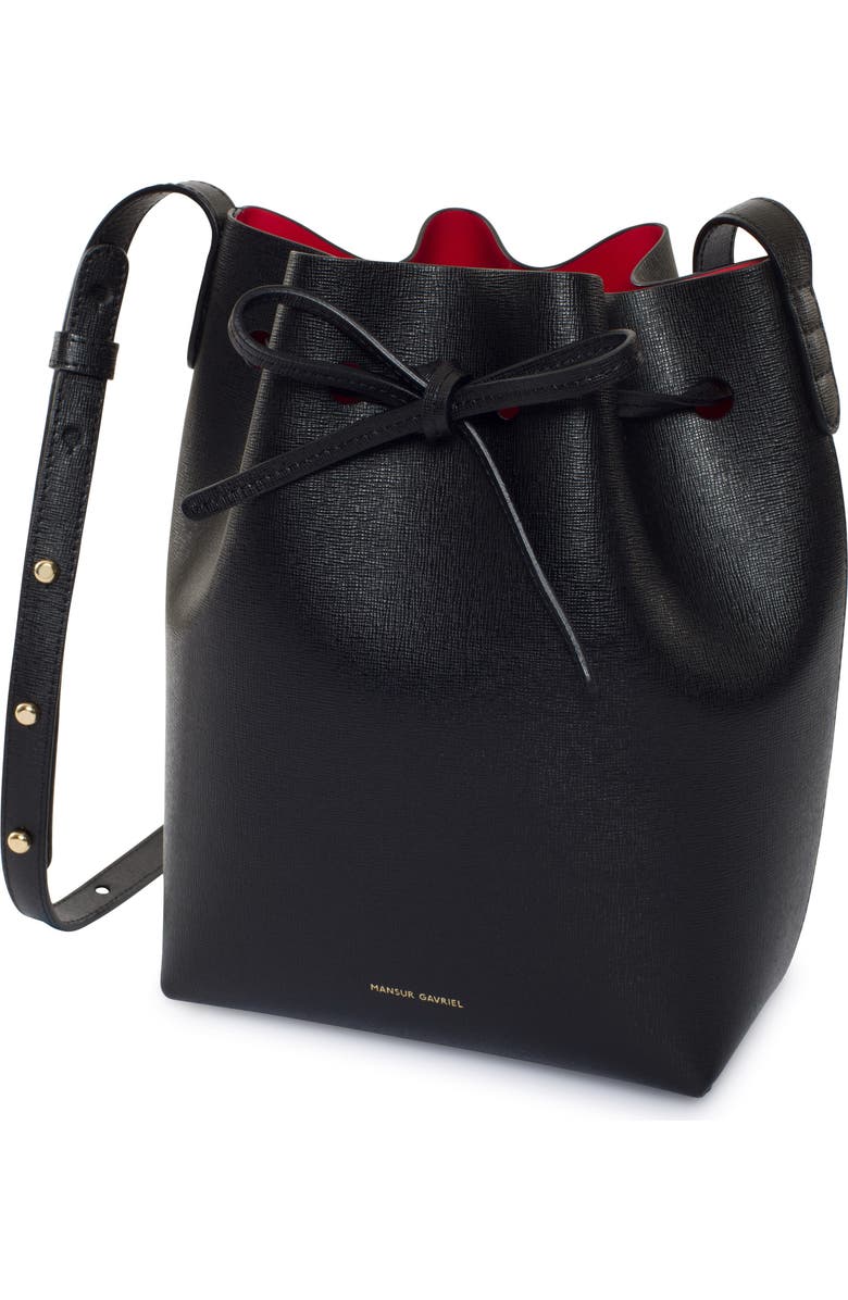 Mansur Gavriel Mini Saffiano Leather Bucket Bag, Alternate, color,