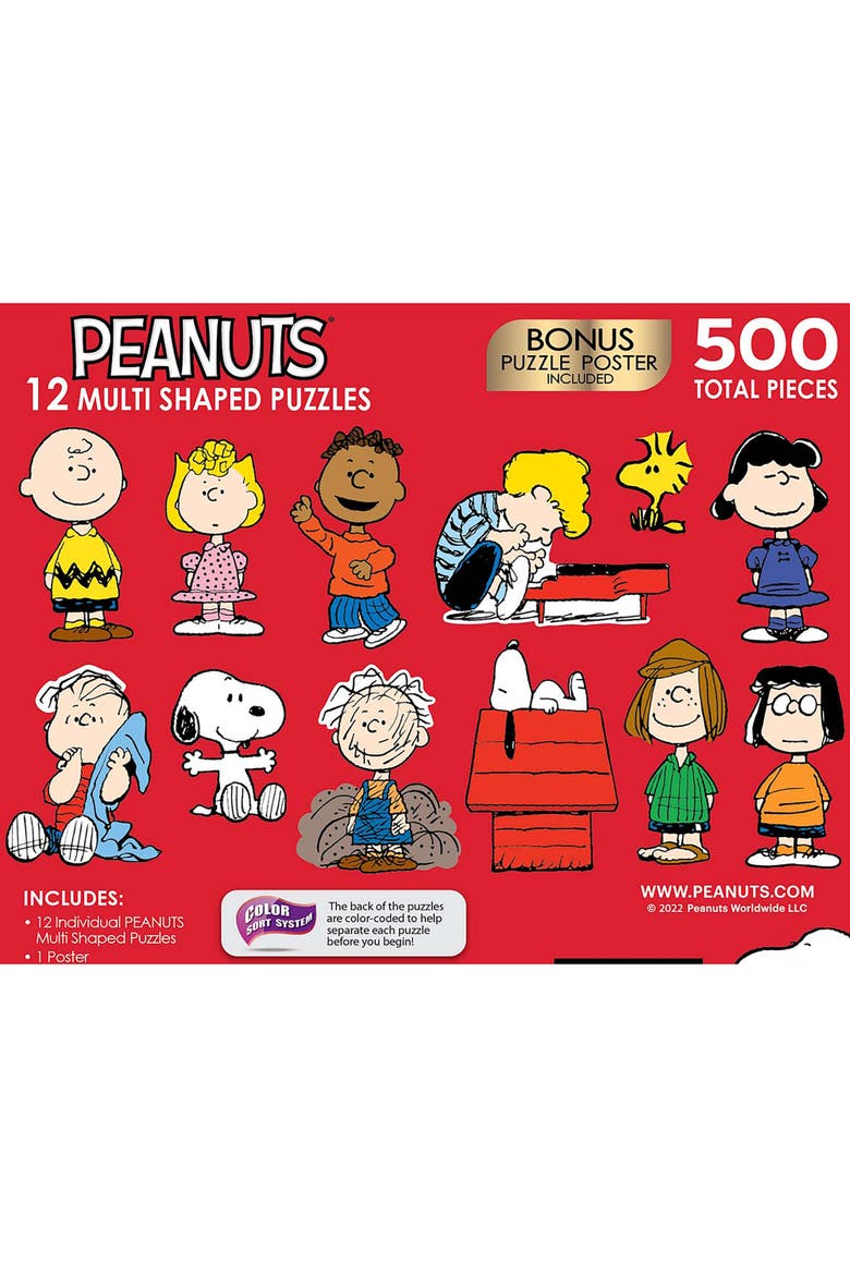 Roseart Mini Shaped Peanuts 500 Piece Puzzle, Alternate, color, Multicolored
