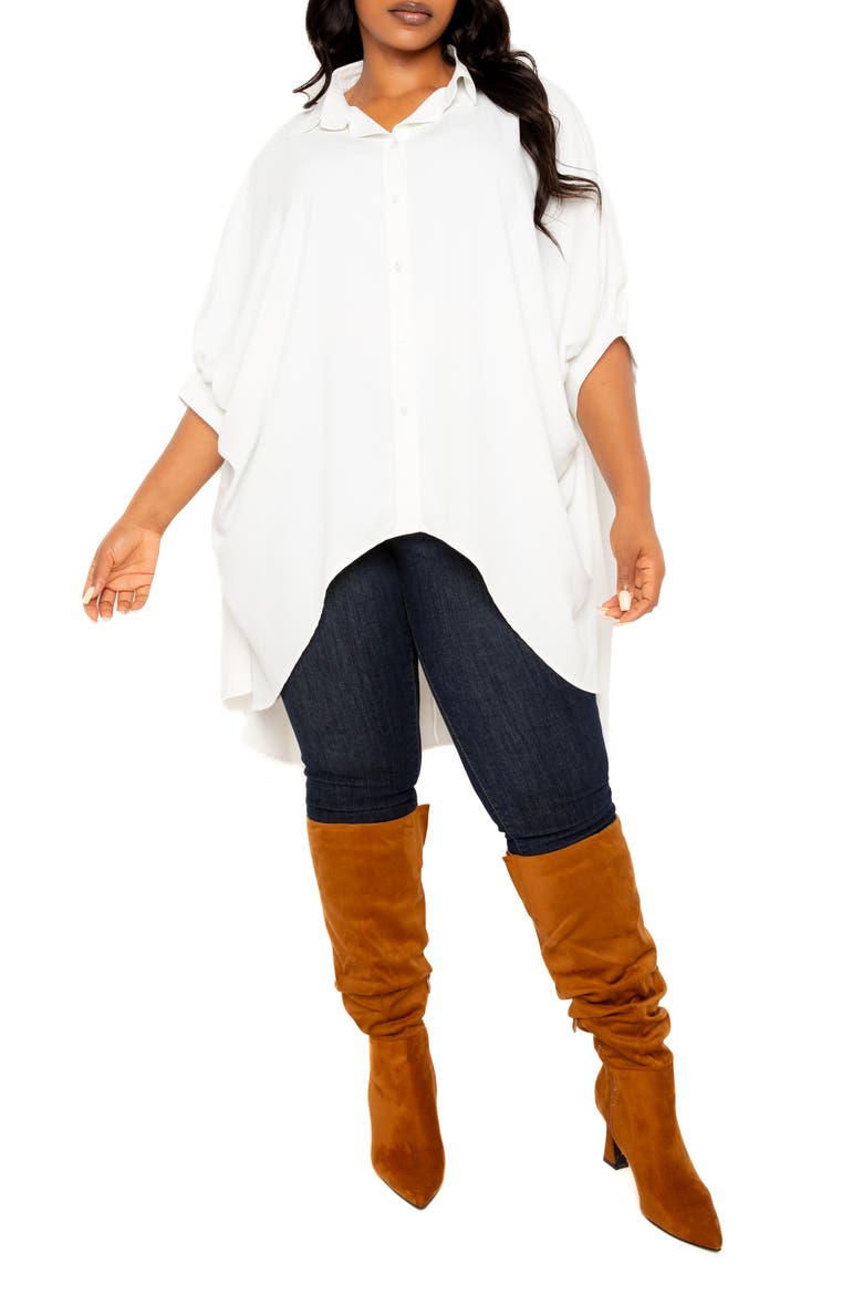 Flowy High-Low Shirt, Main, color, WHITE