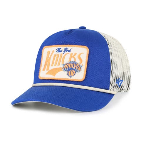 Men's '47 Blue New York Knicks Emmett Heavy Twill Trucker Hitch Adjustable Hat